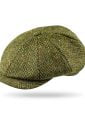 8 Piece Newspaper Boy Cap Moss Green Donegal Herringbone