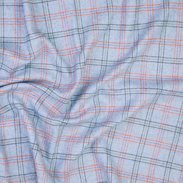 Fabric Blue Check Lambswool